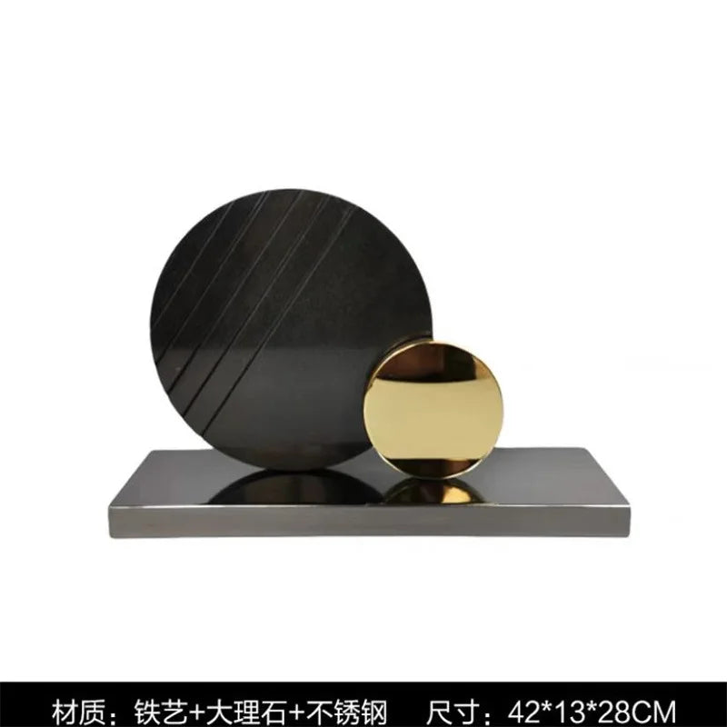 Marble and Metal Ring Sculpture
