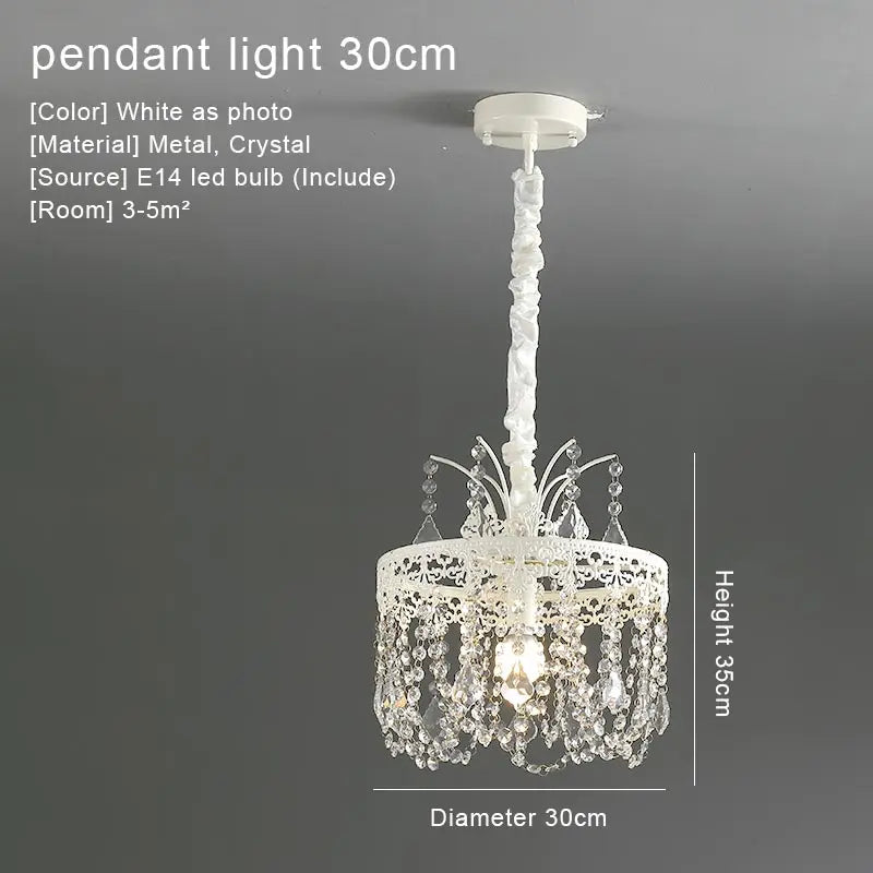 Modern 6-Light Crystal Chandelier White