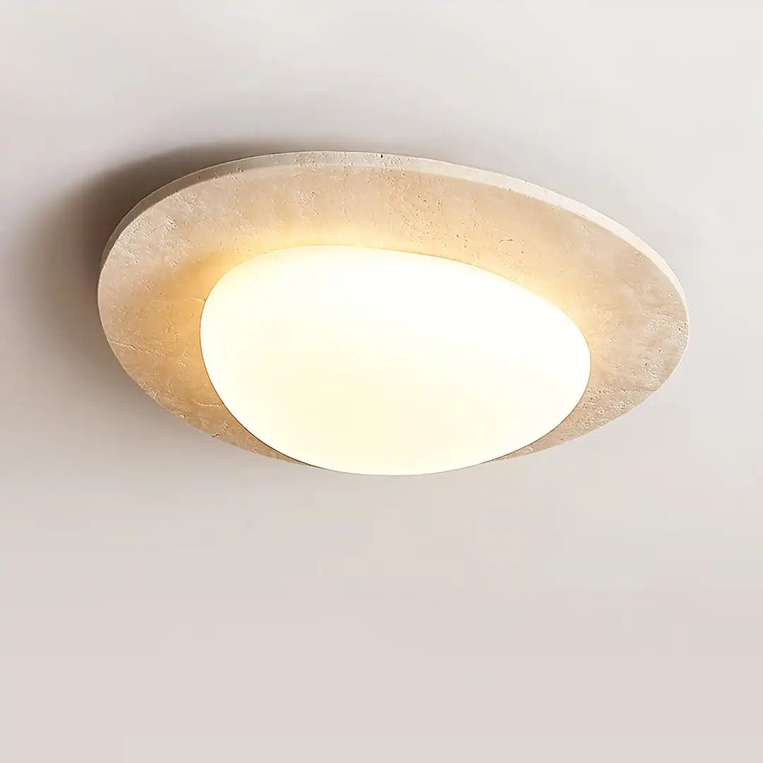Wabi Sabi Yellow Travertine Ceiling Light