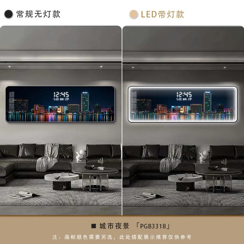 Night Skyline Clock Art