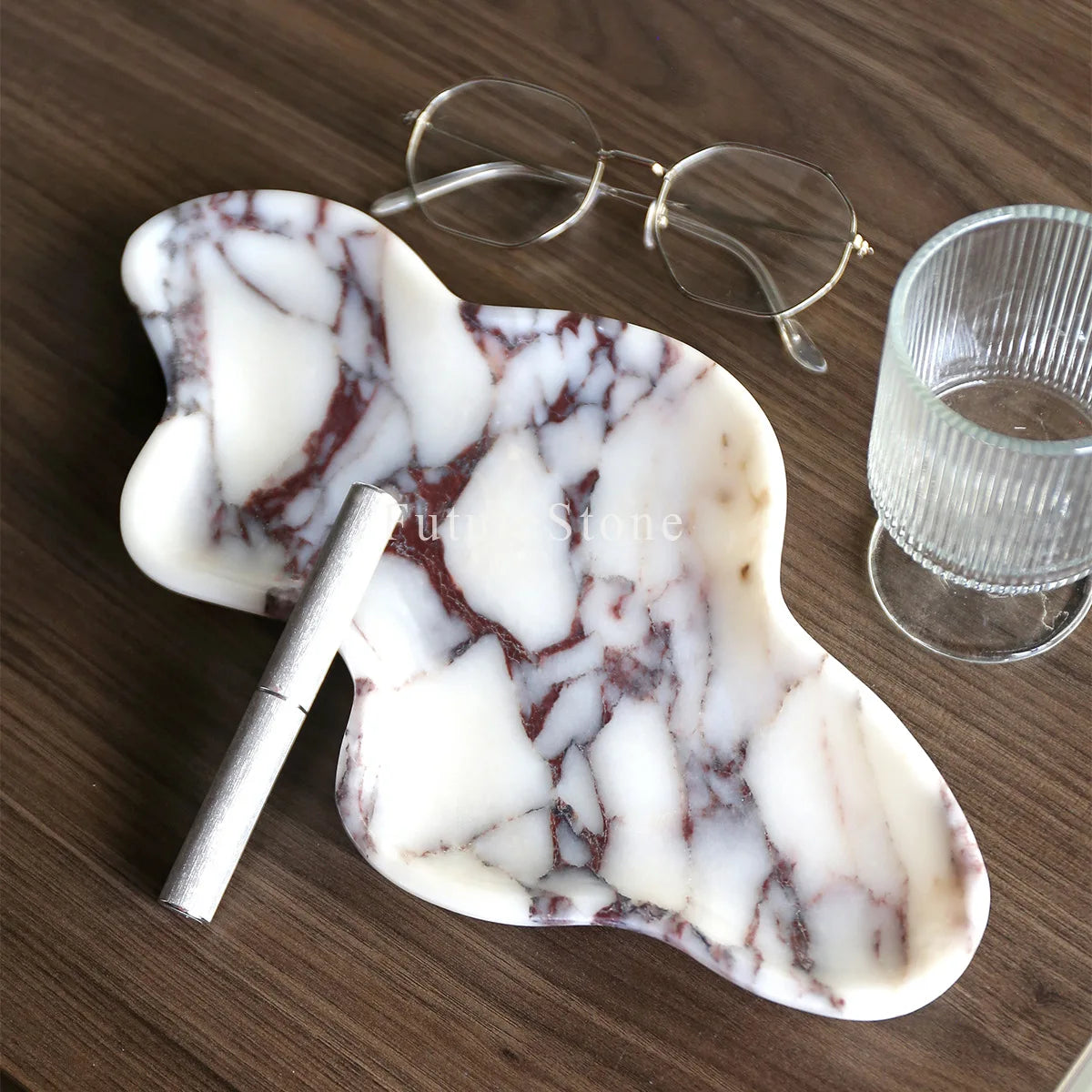 Purple Marble Jewellery Tray