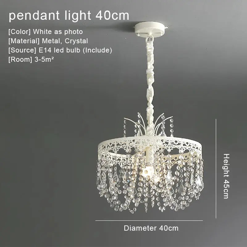Modern 6-Light Crystal Chandelier White