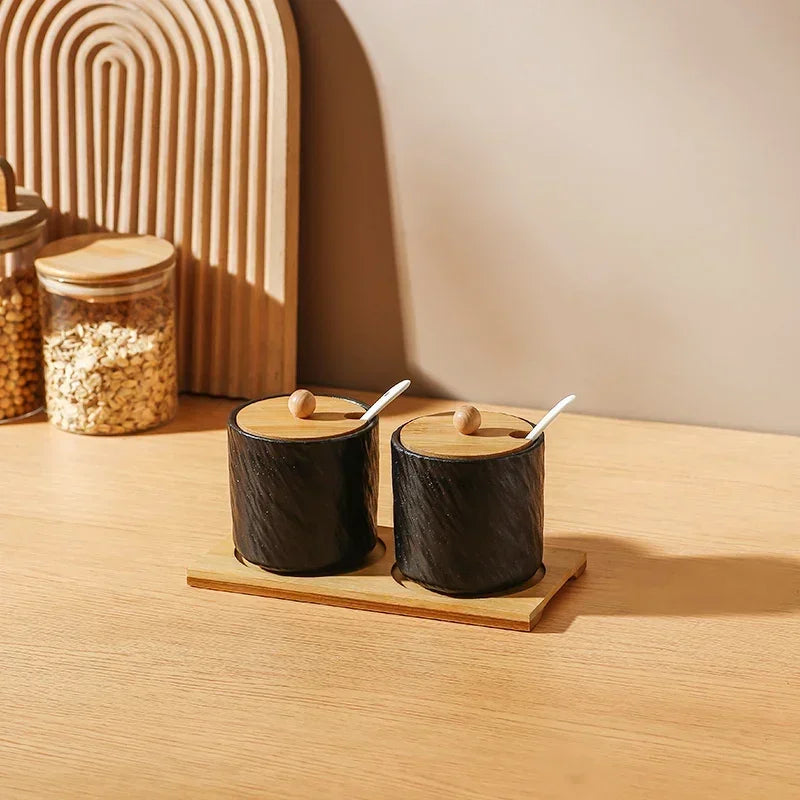 Ceramic seasoning bottle jar box
