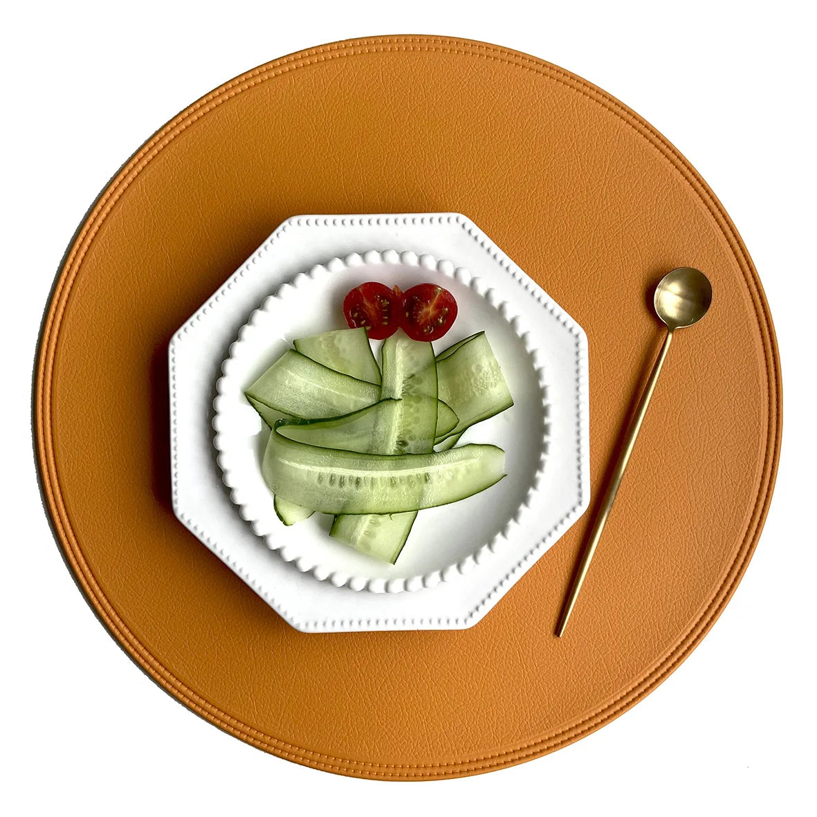 Round Leather Placemat Set