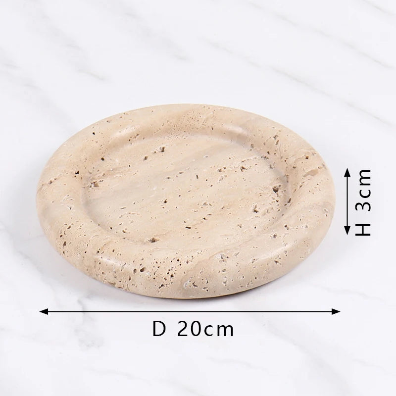 Natural Marble Round Tray