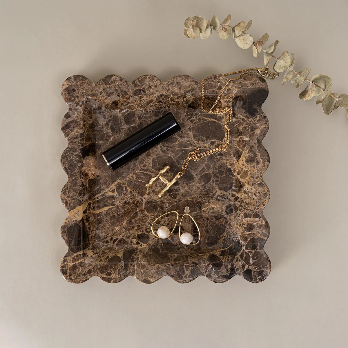 Natural Marble Travertine Serving Tray