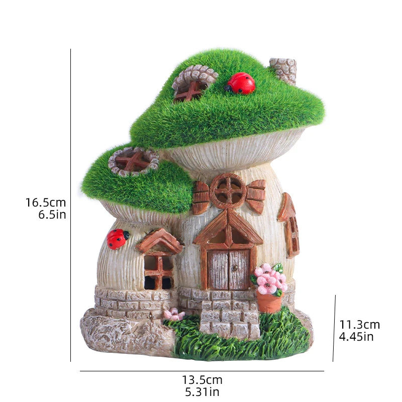 Mushroom House & Flower Ornaments