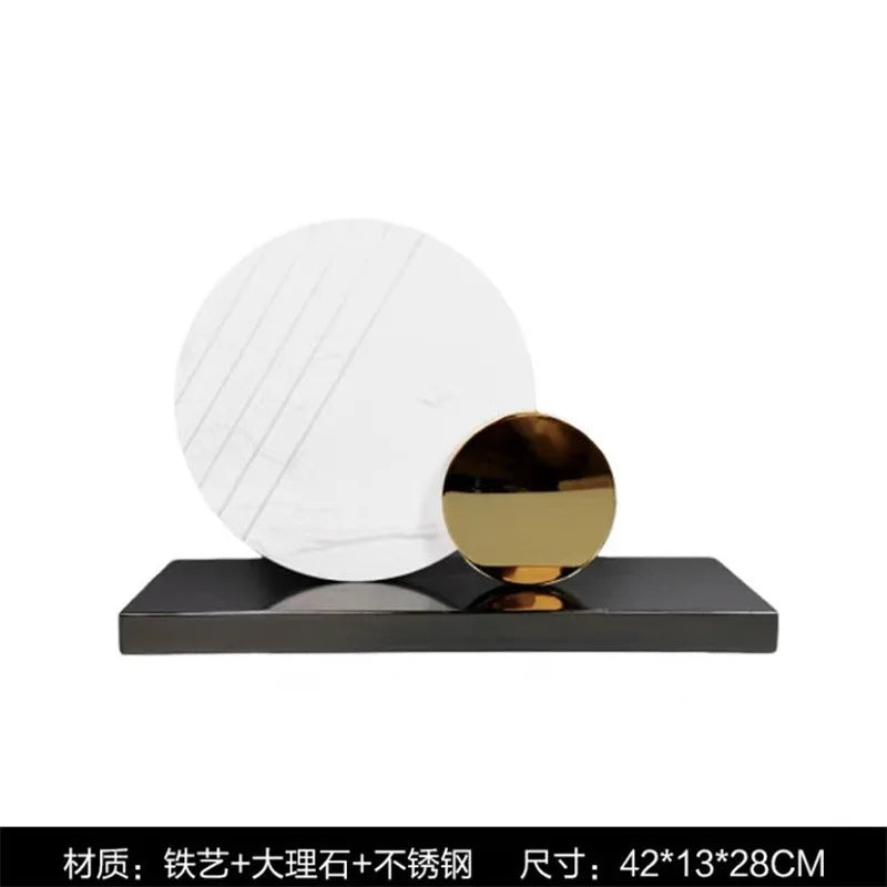 Marble and Metal Ring Sculpture
