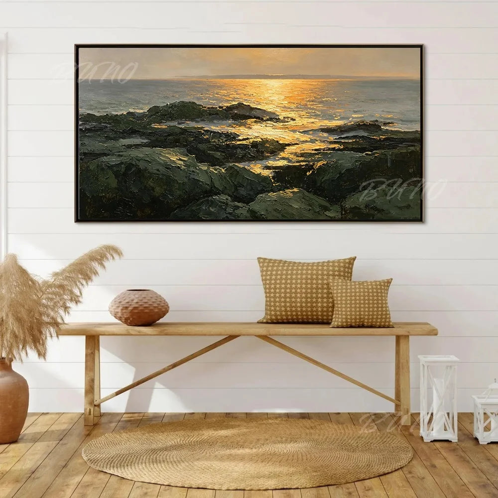 Coastal Impasto Wall Painting
