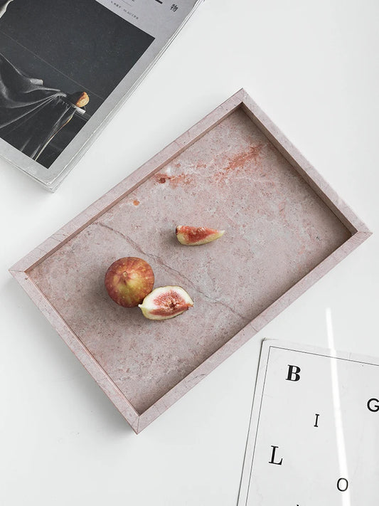 Pink Natural Marble Storage Tray