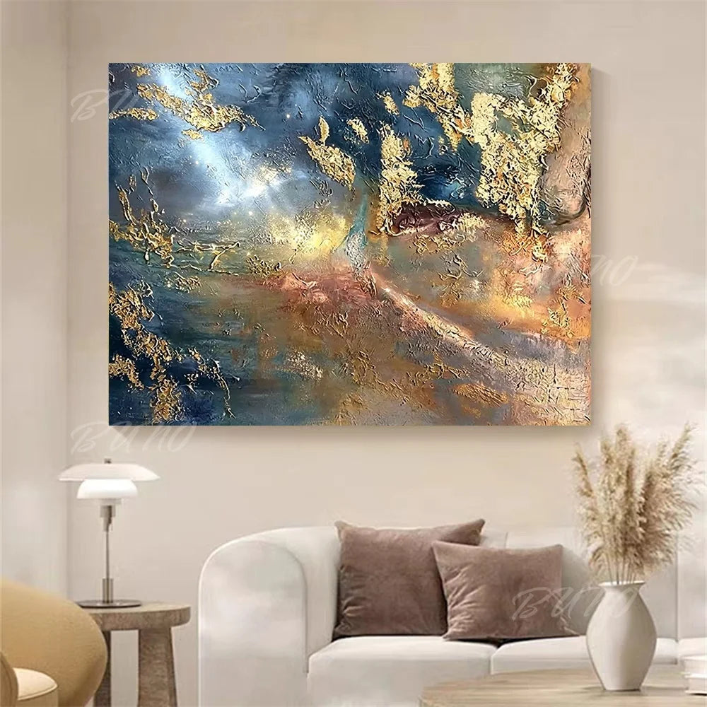 Gold Foil Impasto Painting