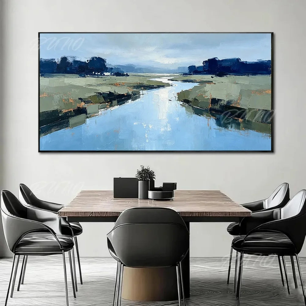 Green Wetland River Art