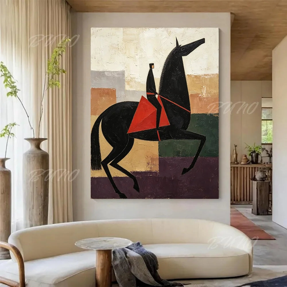 Cubist Horse Rider Art
