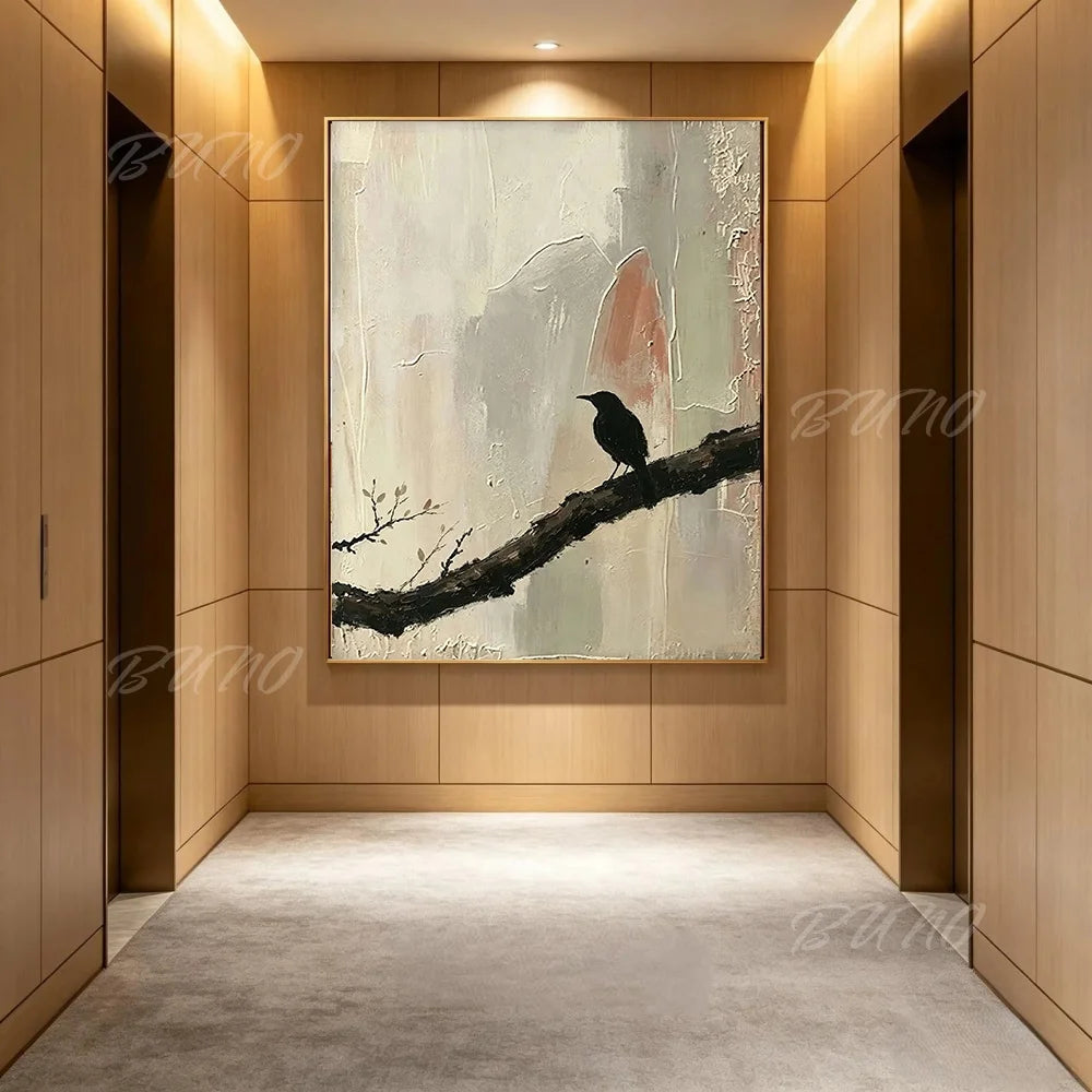 Wabi Sabi Birds Tree Art
