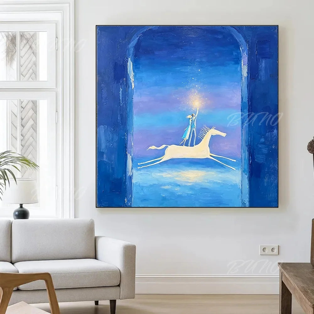 Dreamy Blue Impressionist Art