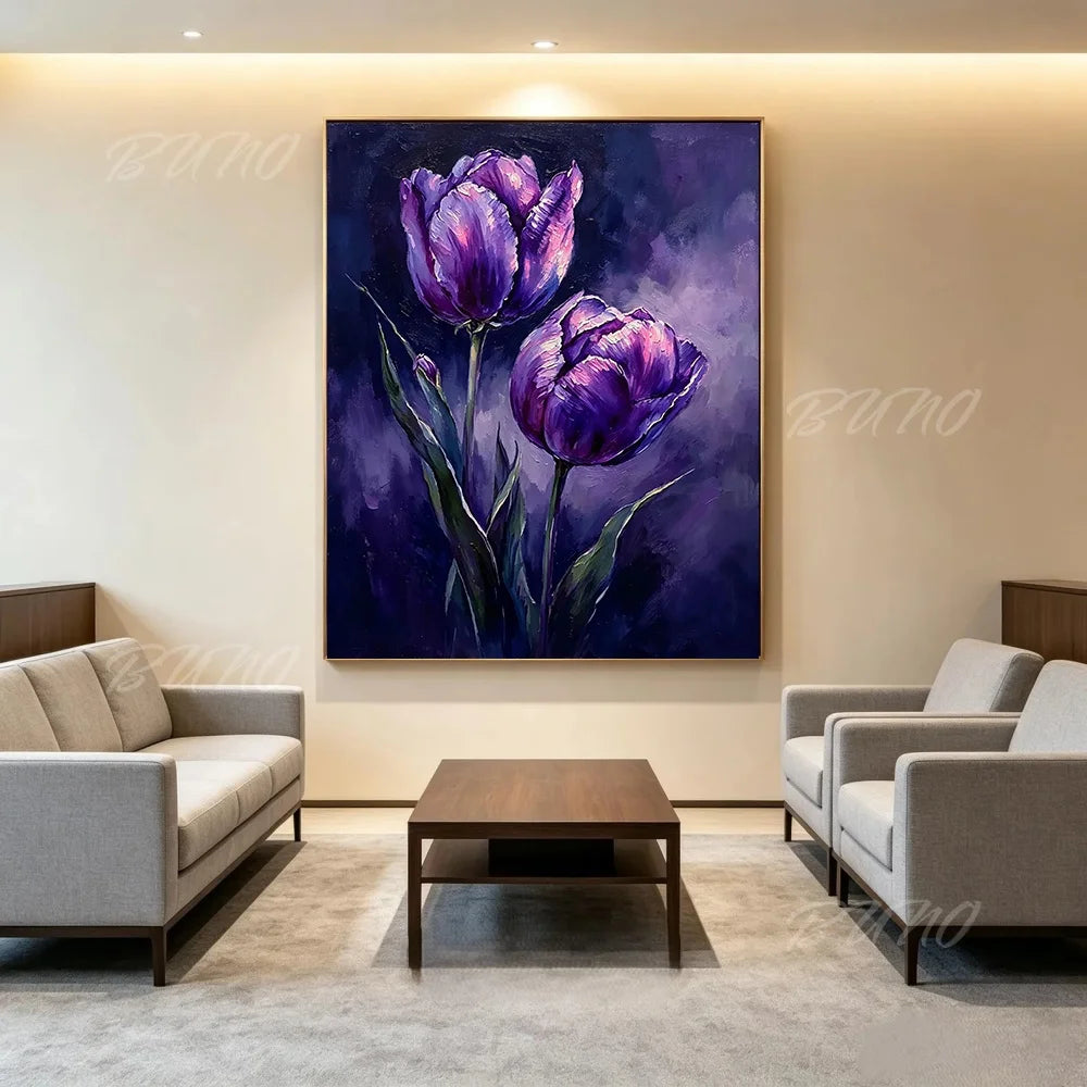 Dark Moody Floral Painting