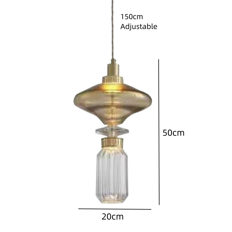 Amber Glass Pendant Lamp