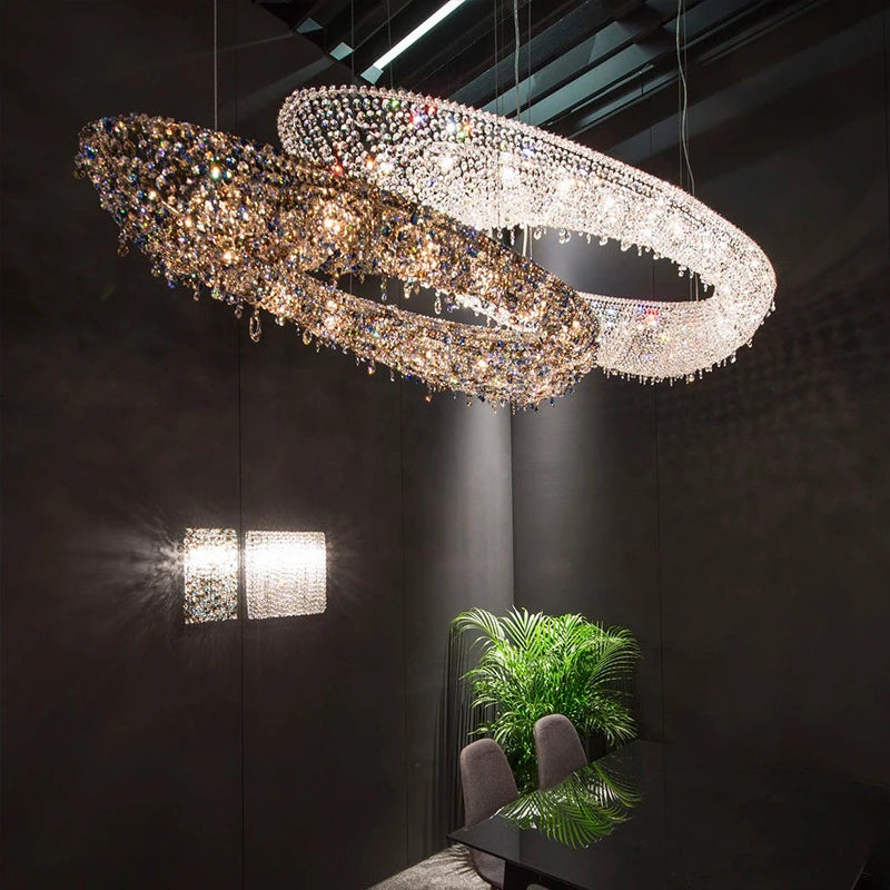 Gold Crystal Foyer Chandelier