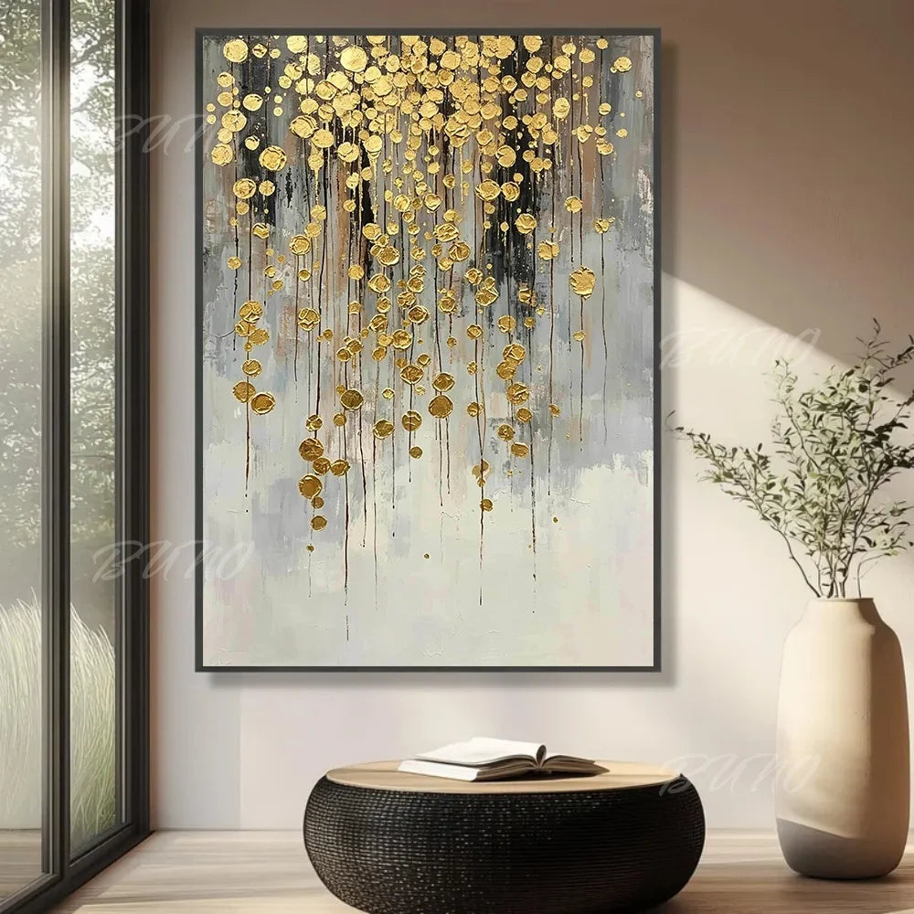 Golden Textured Palette Painting