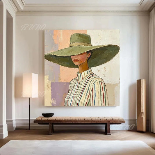 Woman with Hat Painting