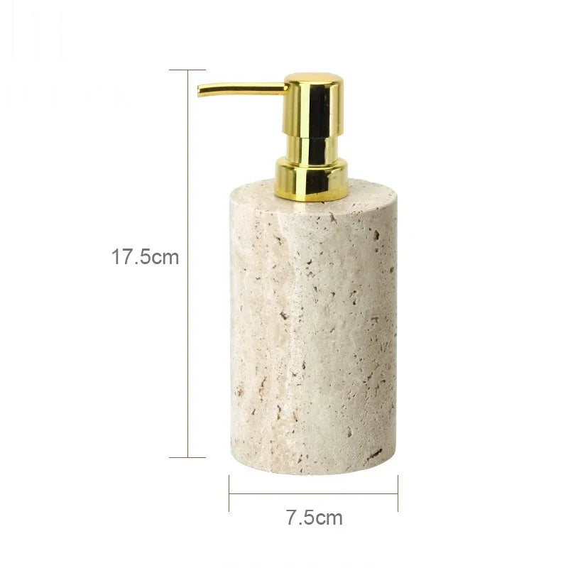 Beige Travertine Bath Set
