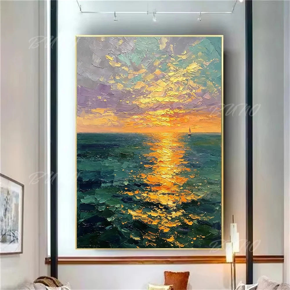 Sunset Sailboat Painting