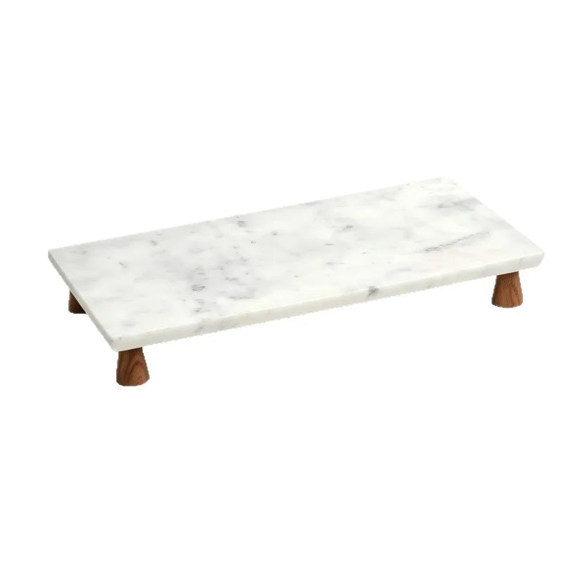 Marble Tray on Wood Base