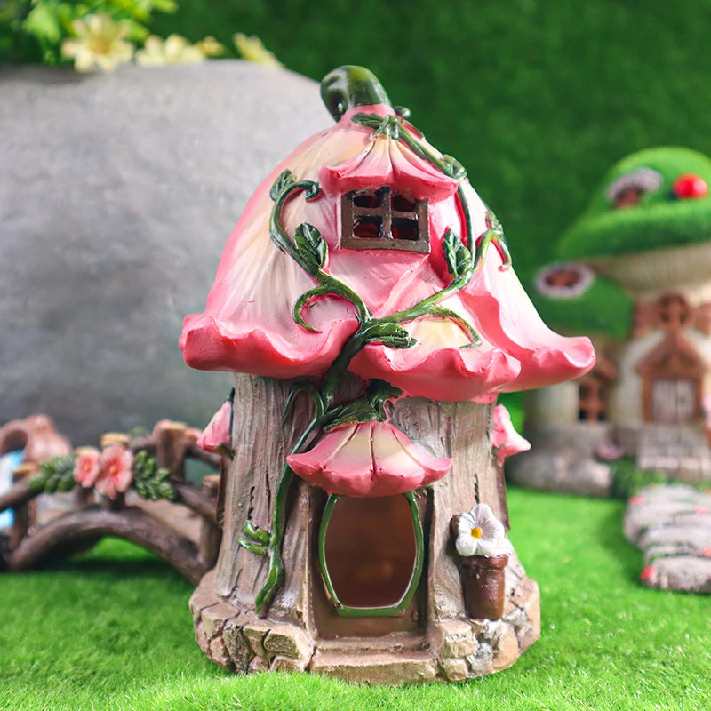 Mushroom House & Flower Ornaments
