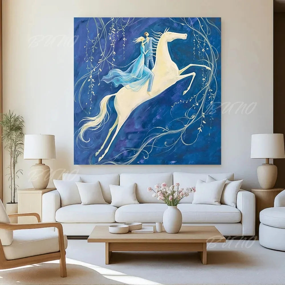 Dreamy Blue Impressionist Art