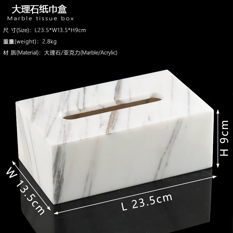Minimalist Marble Tissue Box