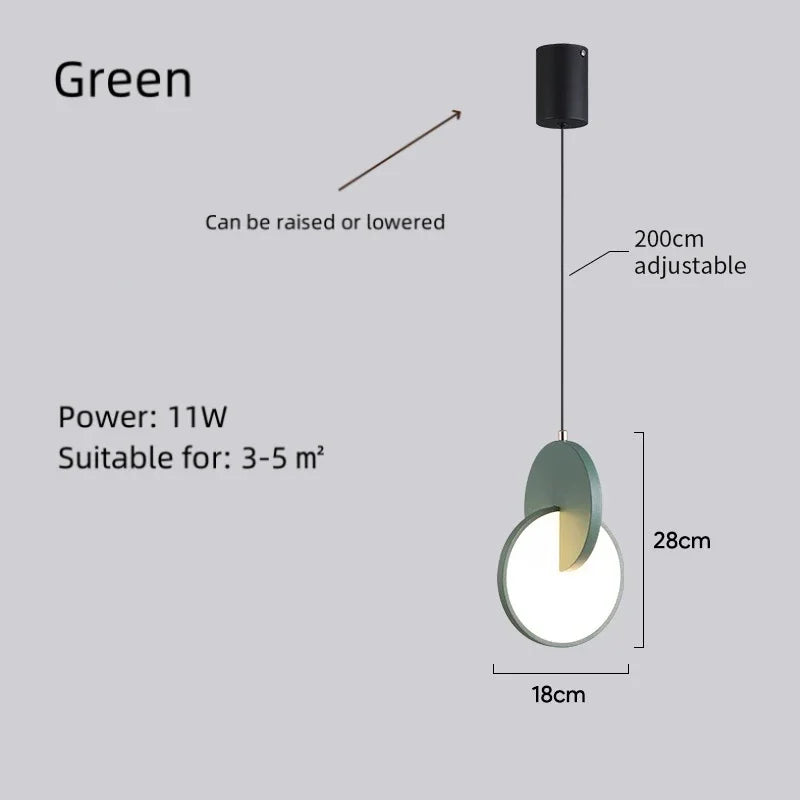 Minimalist Gold Silver Geometric LED Pendant
