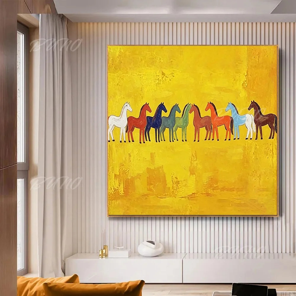 Whimsical Horses Painting