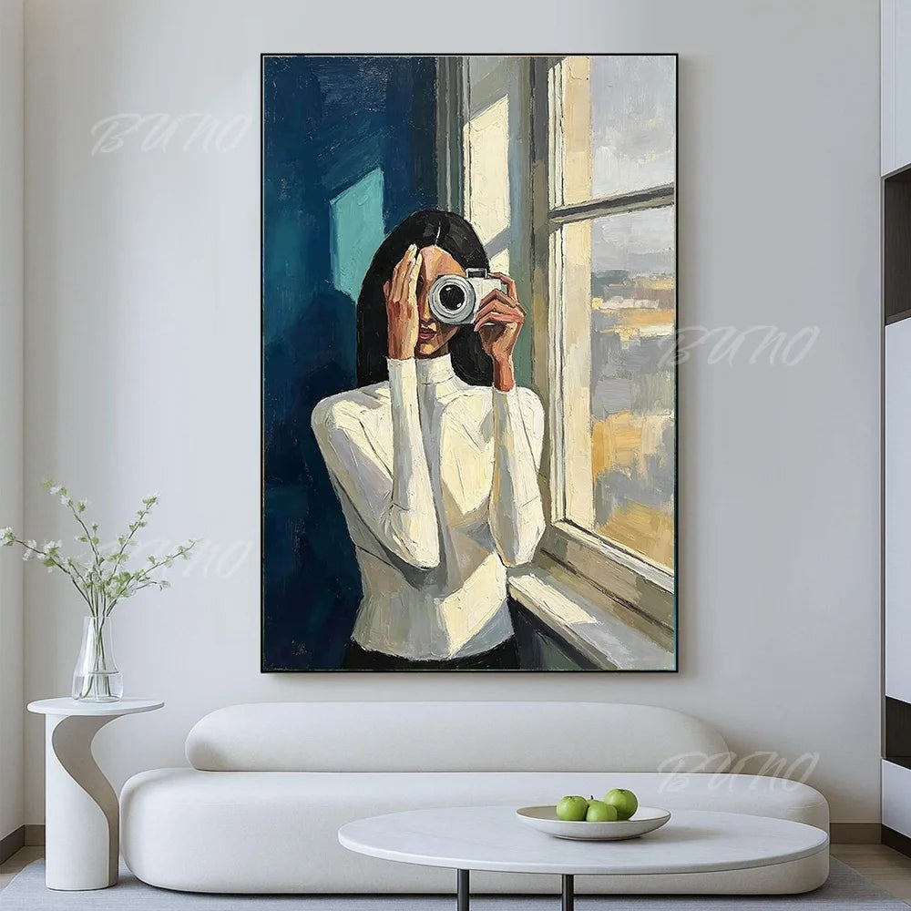 Textured Woman Portrait Art