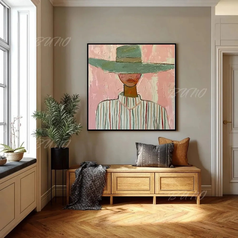 Woman with Hat Painting
