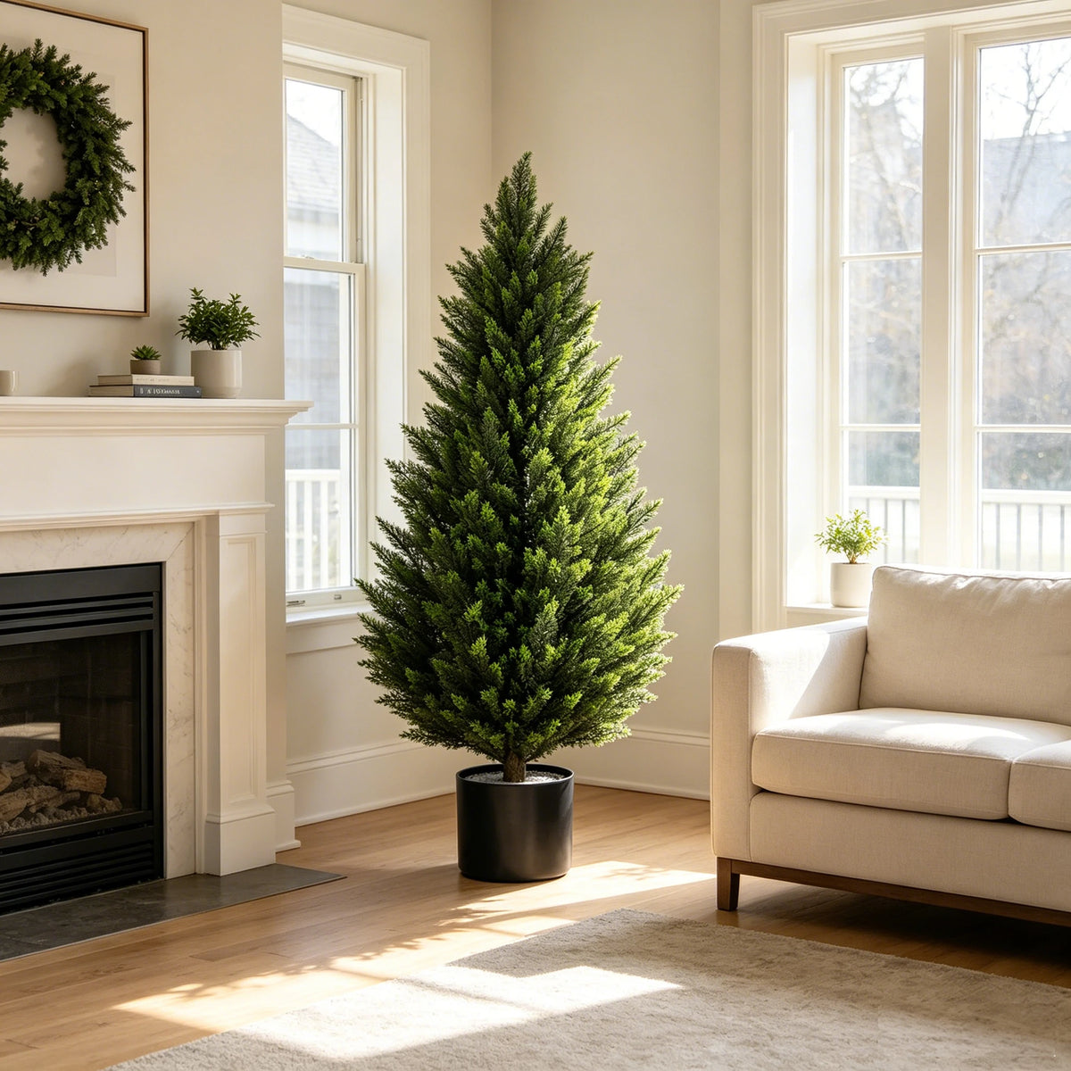 Artificial Cedar Topiary Tree Faux