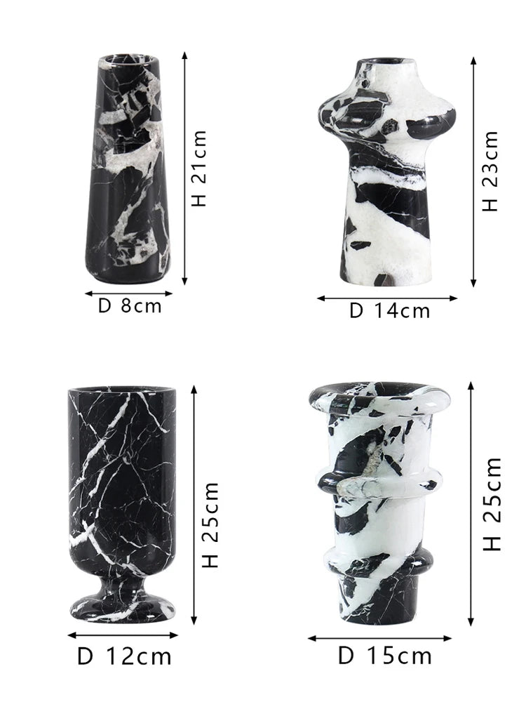 Noir Grand Antique Marble Vase