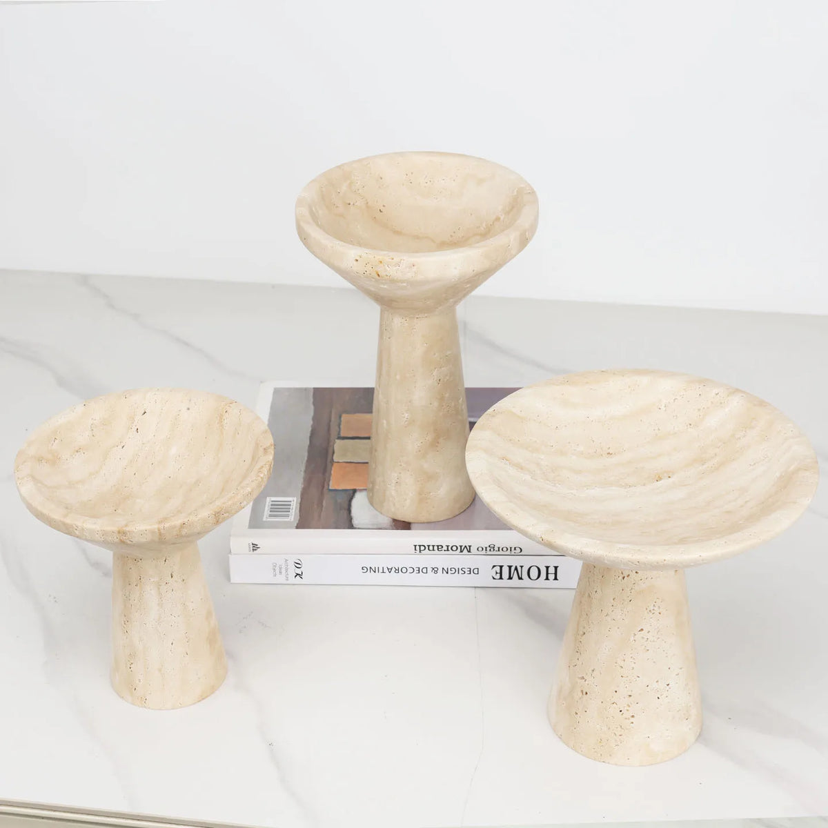 Footed Marble Fruit Stand