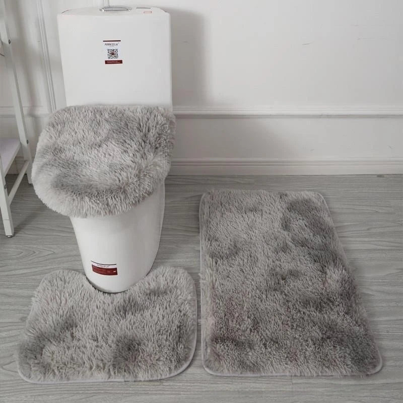 Tie-Dye Shaggy Bath Mat Set