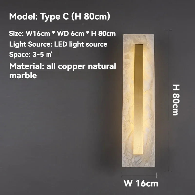 Gold Marble Staircase Lamp
