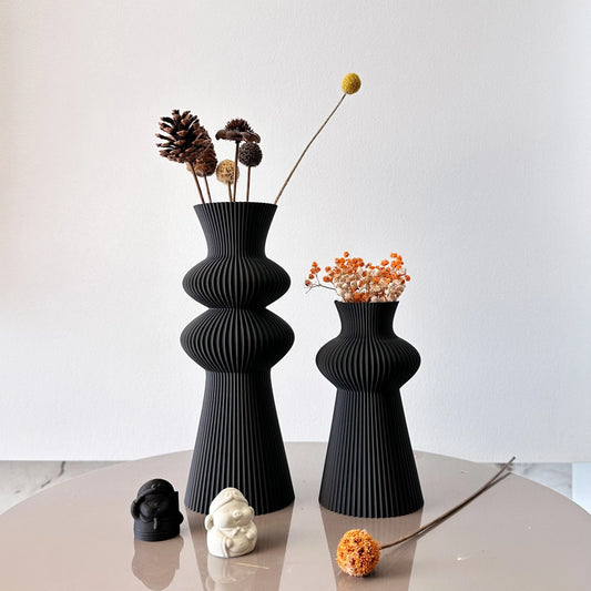Corrugated Art Vase Duo