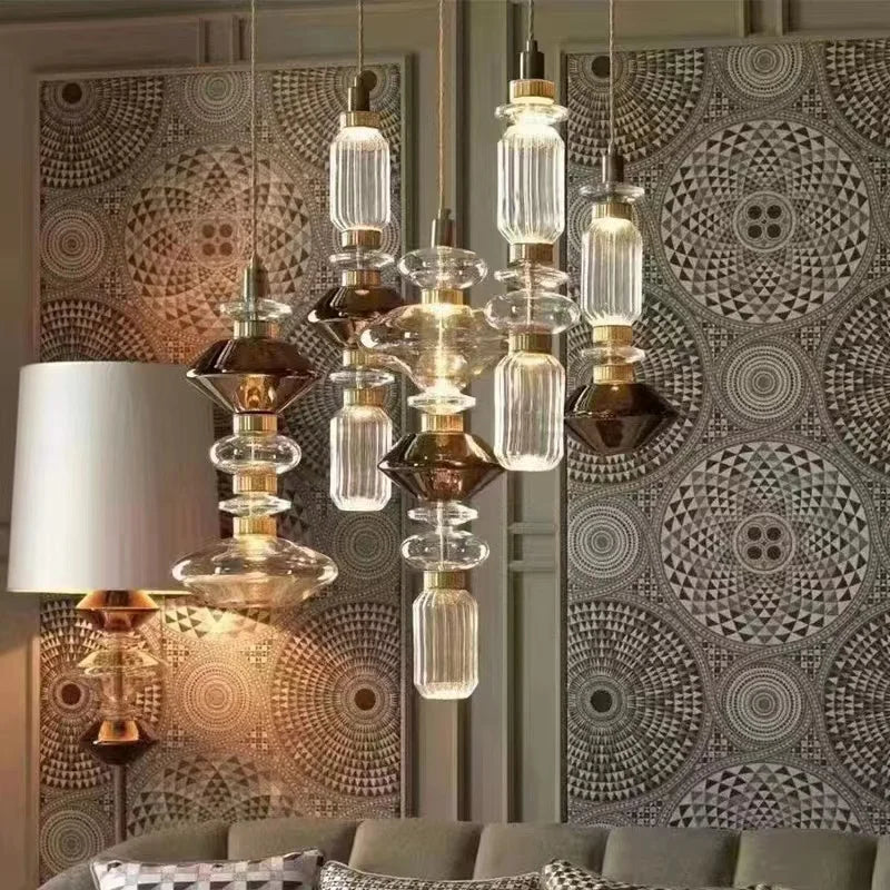 Amber Glass Pendant Lamp