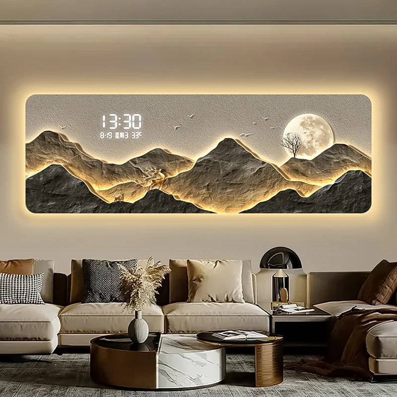 Mountain Clock Mural Light
