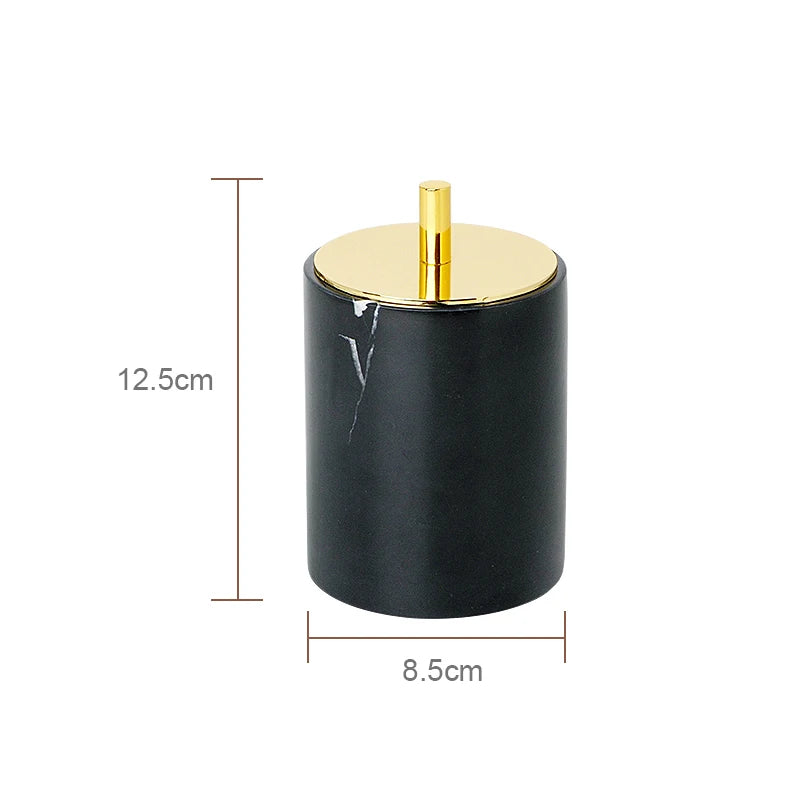 Black Nero Marquina Marble Bathroom Set