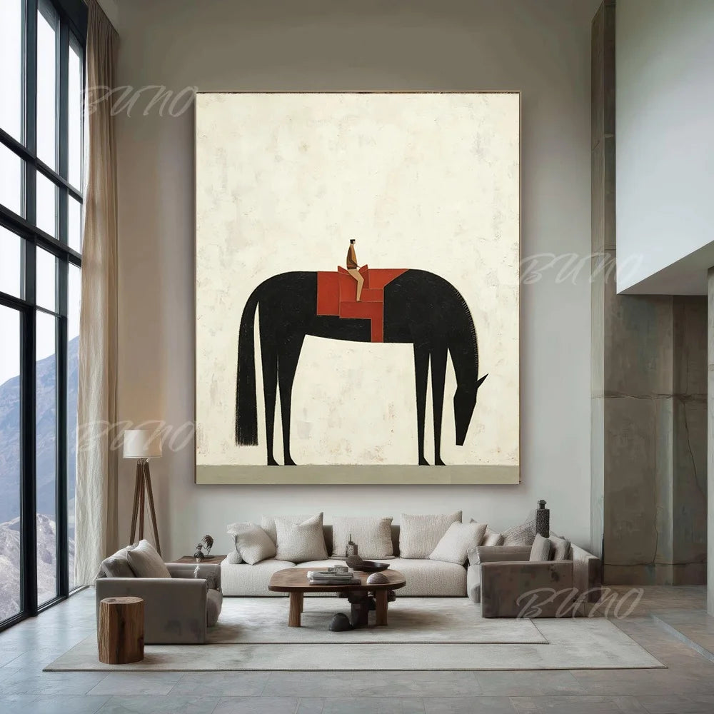 Cubist Horse Rider Art