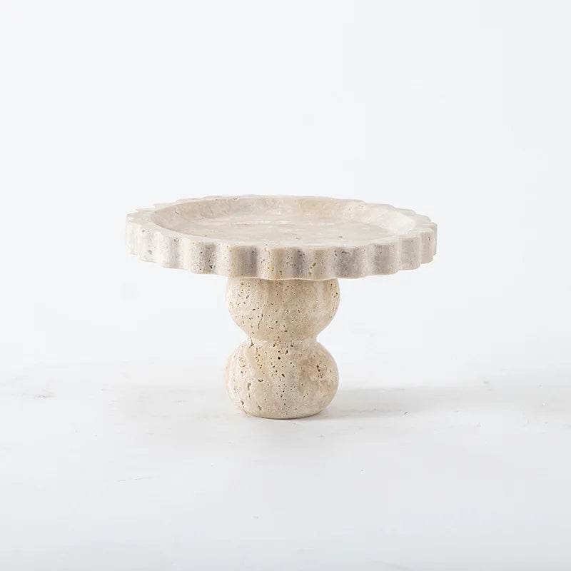 Wavy Edge Marble Cake Stand