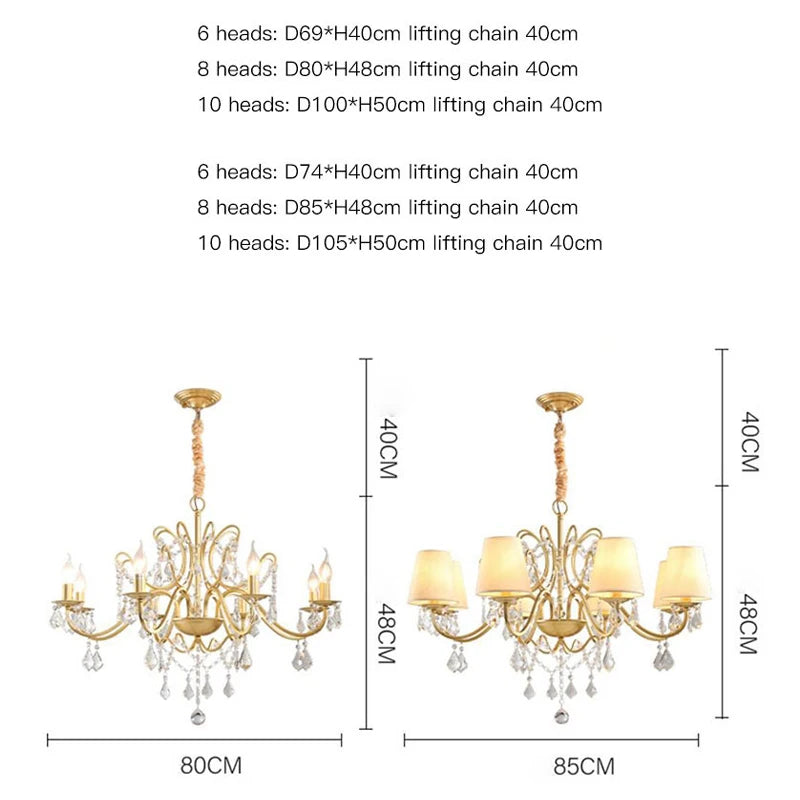 Wrought Iron Gold Chandelier