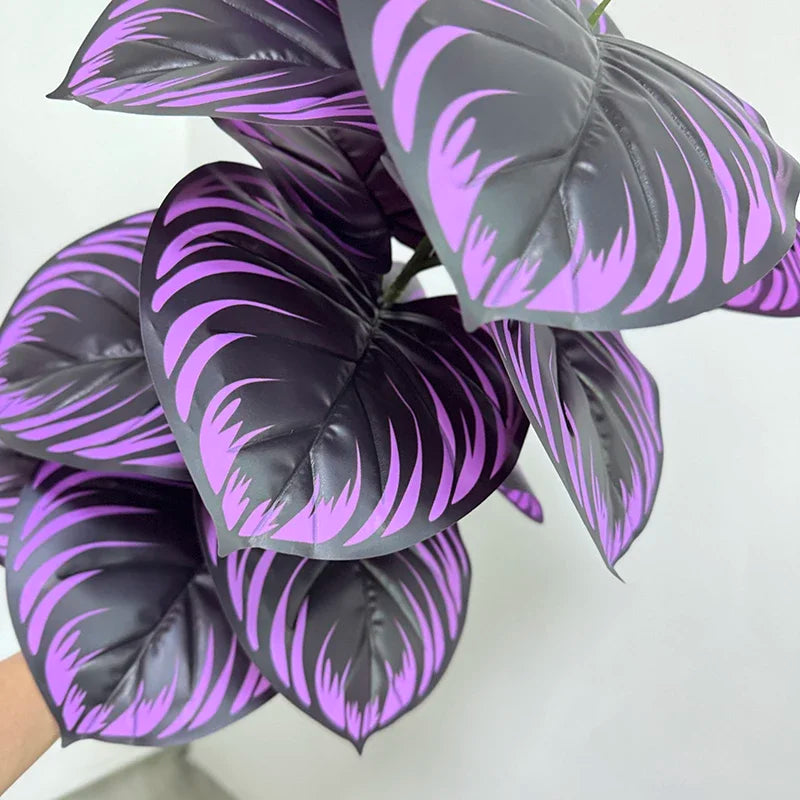 Faux Monstera Leaf Branch