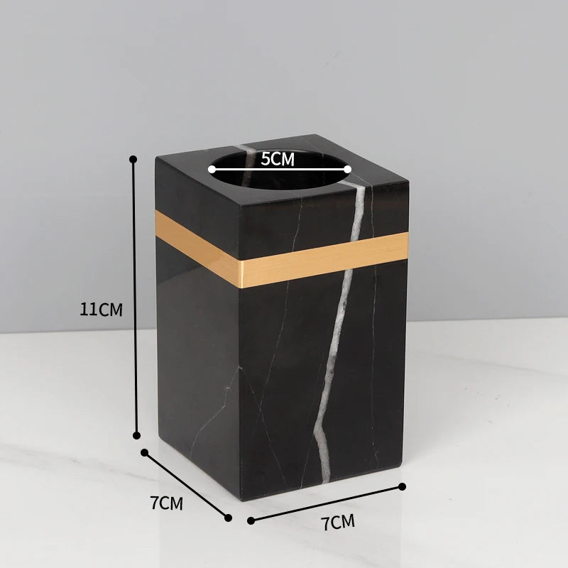 Nero Marquina Natural Marble Bathroom Set