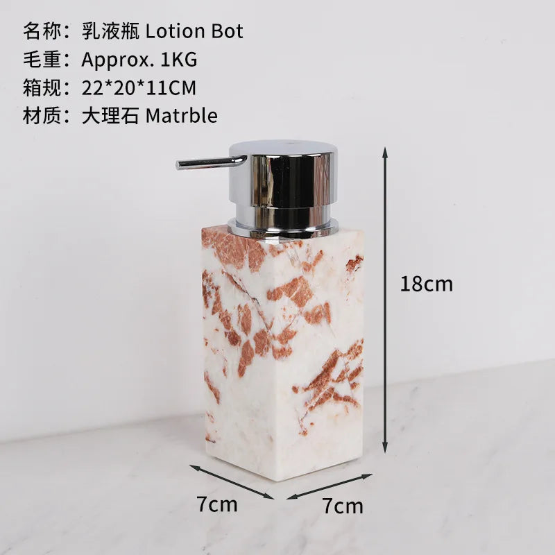 Coral Red Marble Bath Set