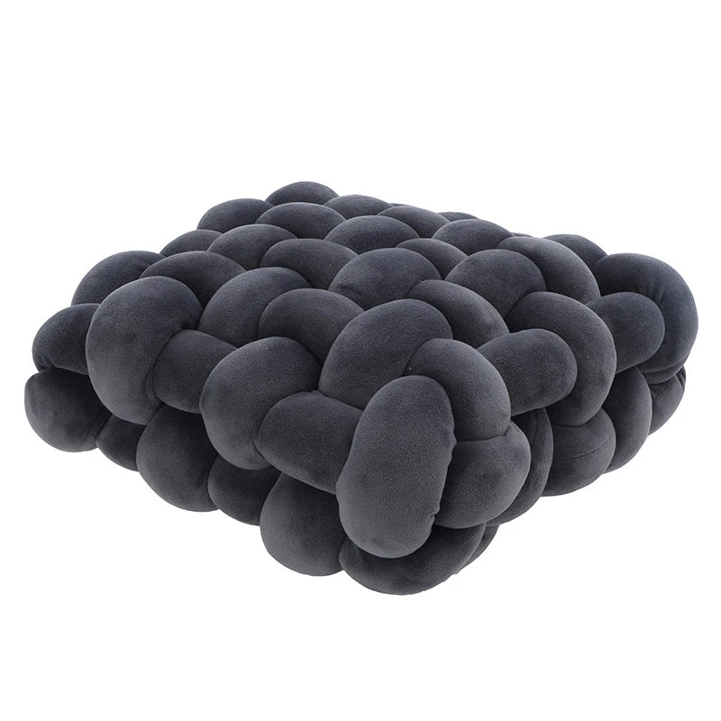 Green Knotted Plush Cushion